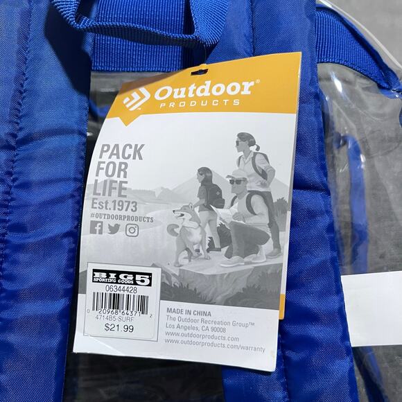NWT Outdoor Products Clear Backpack Blue Stadium Approved Women and Men Bag‎ - Picture 7 of 9